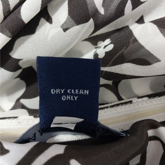 ANN TAYLOR! PURE SILK! CHEMISE STYLE BROWN & CREAM FLORAL STRAPLESS DRESS! SZ 10 - Picture 11 of 12